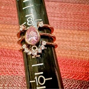 Fragrant Jewels Rose and Gold Ring Trio